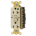 Hubbell Wiring Device-Kellems Heavy Duty Hospital Grade AUTOGUARD® Self-Test GFCI Receptacle (Assembled In USA), 20A, Ivory GFRST83IU